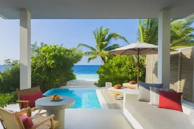 Beach Villa with Pool Exterior  